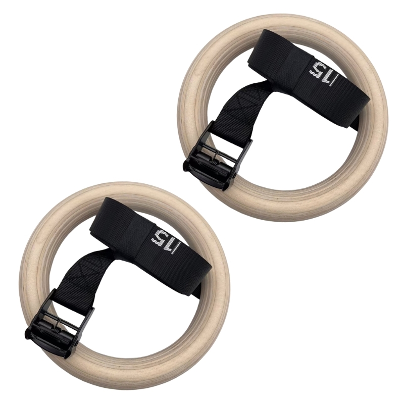 Gymnastic Ring Wood - Q84C 조정 가능한 스트랩이있는 조정 가능한