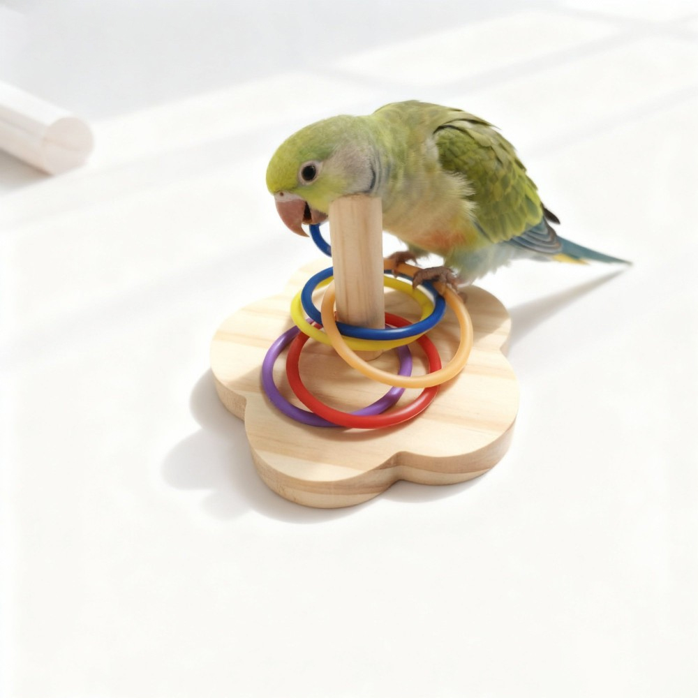 Gymnastic Ring Wood - 1PC 나무 재질 앵무새 지능 훈련