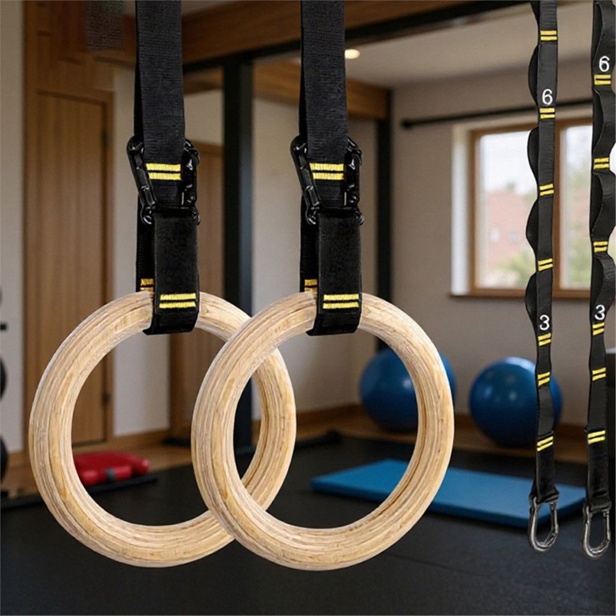 여름 세일 2개 세트 나무 휴대용 체조 링 홈짐 근력  - Gymnastic Ring Wood 리뷰 및 가격